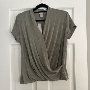 Chico’s Travelers Classic Drape Front Top - Petite Medium (Chico’s 1P) - NWT
